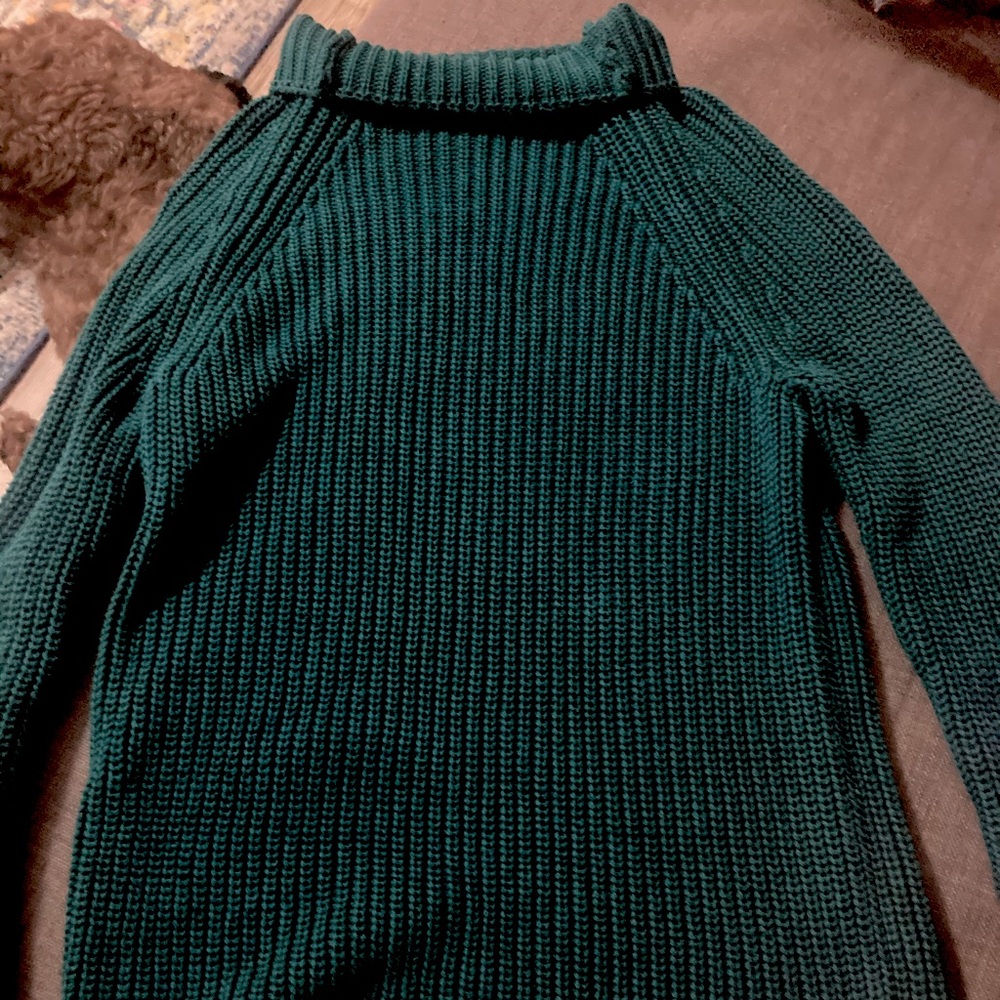 Blue comfy knitted turtleneck sweater
